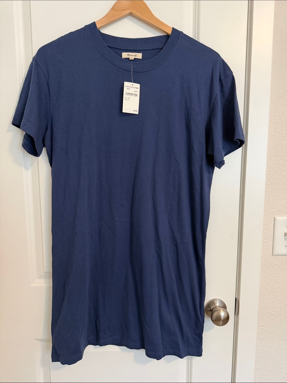 Madewell women’s Navy Short Sleeve Crew T-Shirt dress